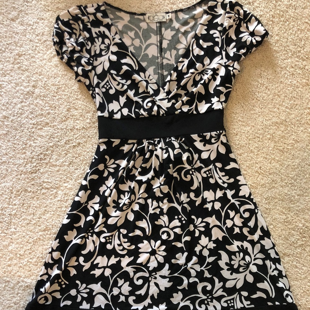 Black & White Sundress with Sash